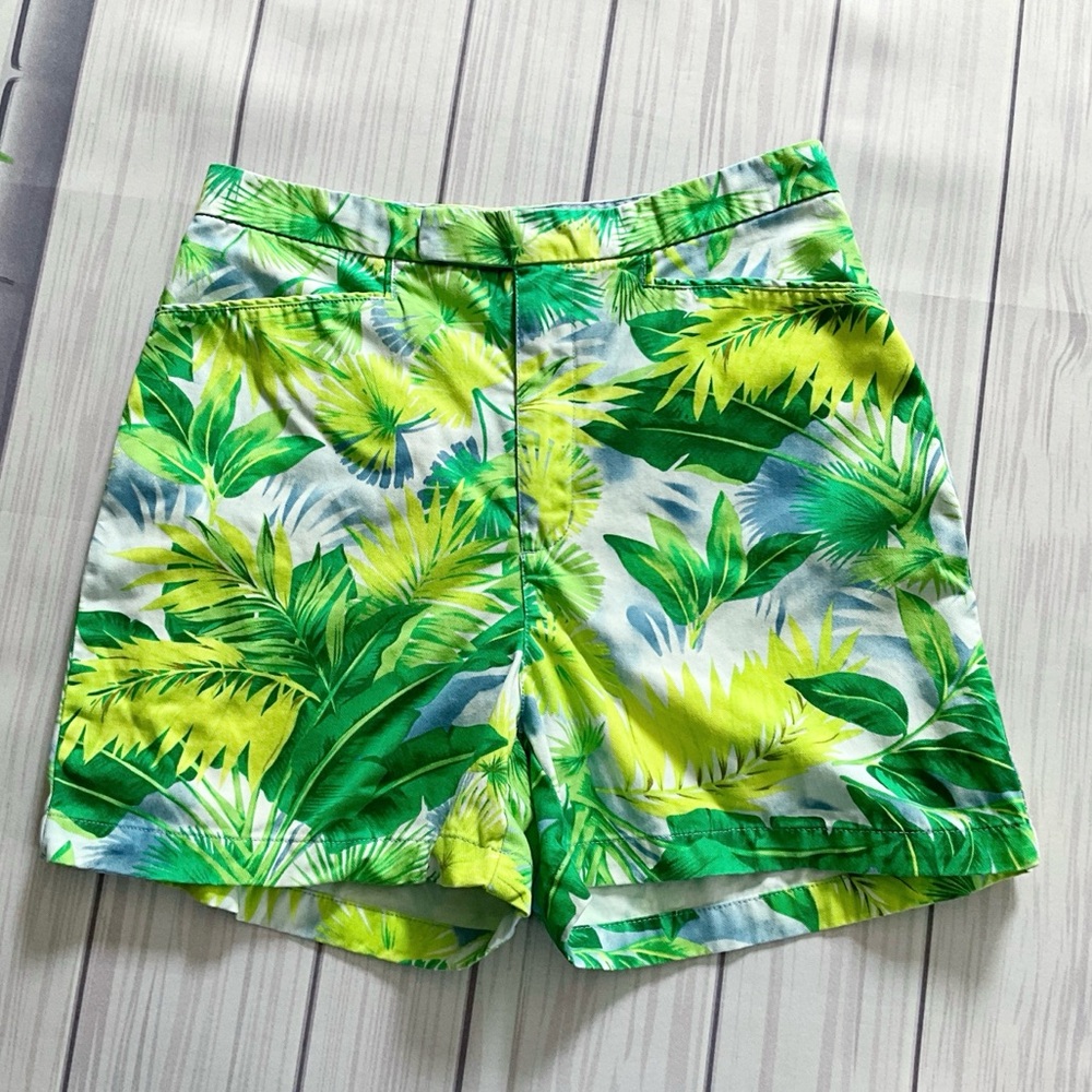 Gloria Vanderbilt Jeans Co Tropical Leaf Print 100% Cotton High-Waist Shorts